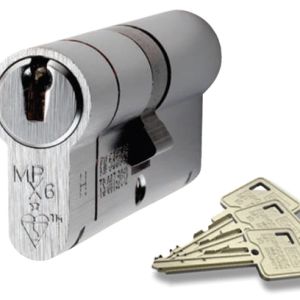 Eurospec MPx6 Euro Profile British Standard 6 Pin Double Cylinders (Various Sizes), Satin Chrome