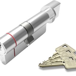 Eurospec MPX6 Euro Profile British Standard 6 Pin Cylinder & Turn (Various Sizes), Polished Chrome