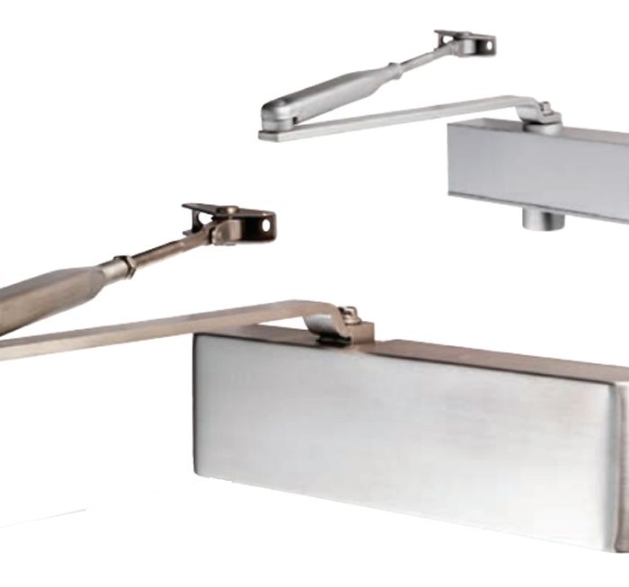 Eurospec Enduro Overhead Door Closer With Backcheck Delay, Template Variable Power Size 2-4, Various Finishes
