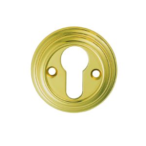 Delamain Euro Profile Escutcheon, Polished Brass