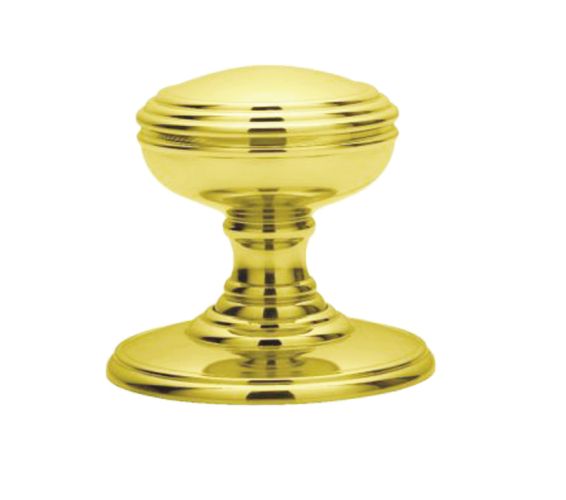Delamain Plain Concealed Fix Mortice Door Knob, Polished Brass (sold in pairs)