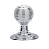 Delamain Reeded Concealed Fix Mortice Door Knob, Polished Chrome (sold in pairs)