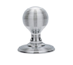 Delamain Reeded Concealed Fix Mortice Door Knob, Polished Chrome (sold in pairs)