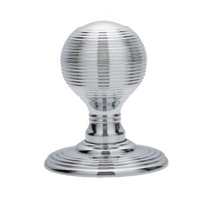 Delamain Reeded Concealed Fix Mortice Door Knob, Polished Chrome (sold in pairs)