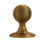 Delamain Reeded Concealed Fix Mortice Door Knob, Florentine Bronze (sold in pairs)