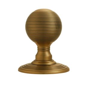 Delamain Reeded Concealed Fix Mortice Door Knob, Florentine Bronze (sold in pairs)