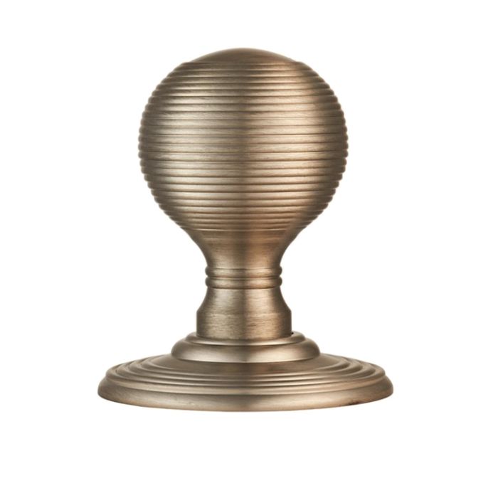 Delamain Reeded Concealed Fix Mortice Door Knob, Satin Nickel (sold in pairs)