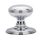 Delamain Ringed Concealed Fix Mortice Door Knob, Polished Chrome (sold in pairs)