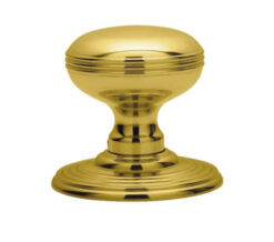 Delamain Ringed Concealed Fix Mortice Door Knob, Polished Brass (sold in pairs)
