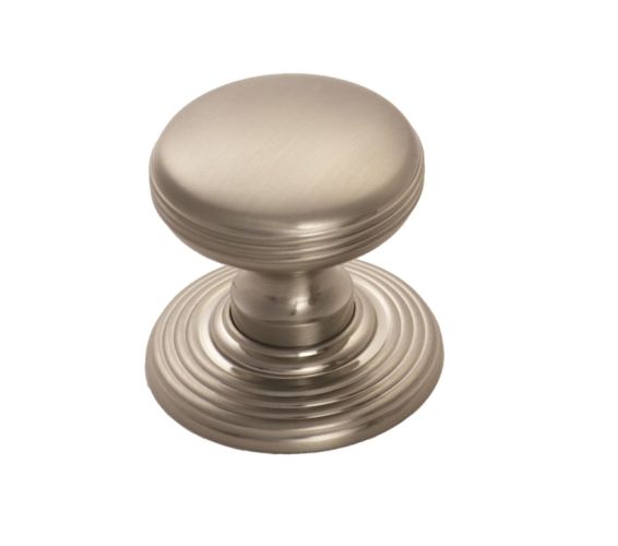 Fingertip Delamain Ringed Cupboard Knob (28mm OR 35mm), Satin Nickel
