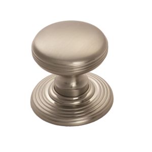 Fingertip Delamain Ringed Cupboard Knob (28mm OR 35mm), Satin Nickel