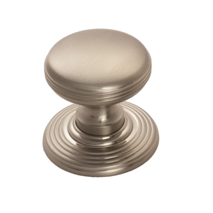 Fingertip Delamain Ringed Cupboard Knob (28mm OR 35mm), Satin Nickel