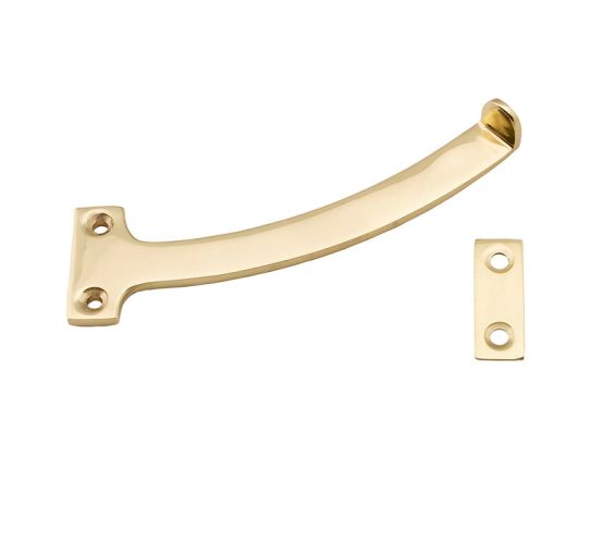 Quadrant Arm Window Stays (150mm), Polished Brass  (sold in pairs)