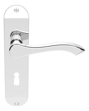Andros Door Handles On Backplate, Polished Chrome (sold in pairs)