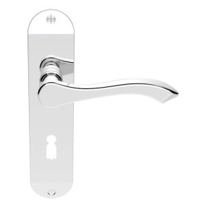 Andros Door Handles On Backplate, Polished Chrome (sold in pairs)