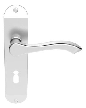 Andros Door Handles On Backplate, Satin Chrome (sold in pairs)
