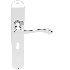 Andros Door Handles On Long Backplate, Polished Chrome (sold in pairs)