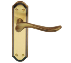 Lytham Door Handles On Backplate, Florentine Bronze  (sold in pairs)