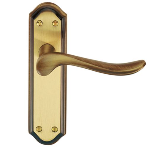 Lytham Door Handles On Backplate, Florentine Bronze  (sold in pairs)