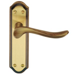 Lytham Door Handles On Backplate, Florentine Bronze  (sold in pairs)