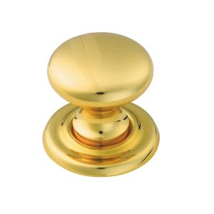 Fingertip Classical Victorian Cupboard Knob (25mm, 32mm OR 36mm), Polished Brass