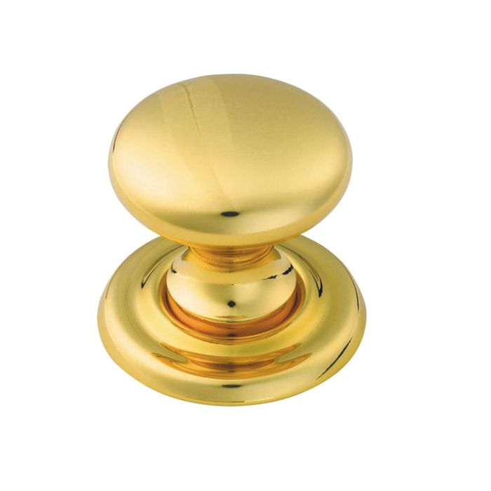 Fingertip Classical Victorian Cupboard Knob (25mm, 32mm OR 36mm), Polished Brass