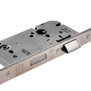 Eurospec DIN Bathroom Lock (Architectural), Satin Stainless Steel Finish Standard (With Optional Extra Finish Face Plates)