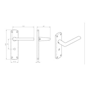 Serozzetta Uno Door Handles On Backplate – Satin Chrome (sold in pairs)