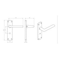 Serozzetta Uno Door Handles On Backplate – Satin Chrome (sold in pairs)