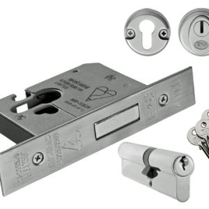 Eurospec Insurance Rated (Complete Set) BS Euro Profile Cylinder Deadlocks – Silver Finish
