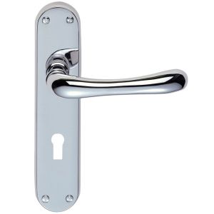 Manital Ibra Door Handles On Backplate, Polished Chrome (sold in pairs)