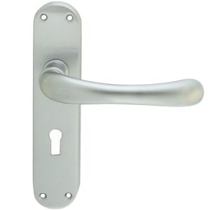 Manital Ibra Door Handles On Backplate, Satin Chrome (sold in pairs)