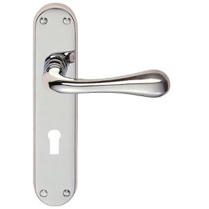 Manital Astro Door Handles On Backplate, Polished Chrome (sold in pairs)