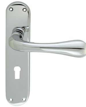 Manital Astro Door Handles On Backplate, Satin Chrome (sold in pairs)