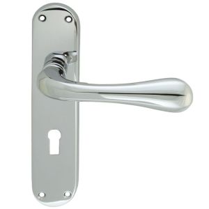 Manital Astro Door Handles On Backplate, Satin Chrome (sold in pairs)