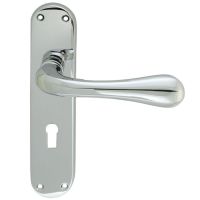 Manital Astro Door Handles On Backplate, Satin Chrome (sold in pairs)