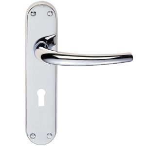 Manital Lilla Door Handles On Backplate, Polished Chrome (sold in pairs)