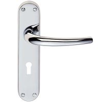 Manital Lilla Door Handles On Backplate, Polished Chrome (sold in pairs)