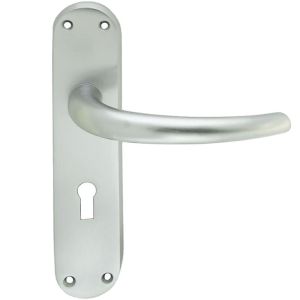 Manital Lilla Door Handles On Backplate, Satin Chrome (sold in pairs)