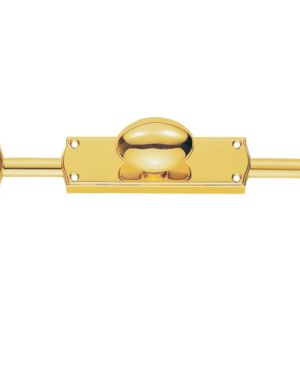 Espagnolette Bolt Oval Knob Set, Polished Brass