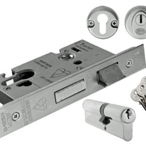 Eurospec Insurance Rated (Complete Set) BS Euro Profile Cylinder Sashlocks – Silver Finish