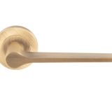 Velino Door Handles On Round Rose, Antique Brass (sold in pairs)