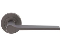 Velino Lever Handle On Round Rose - Matt Bronze (sold in pairs)