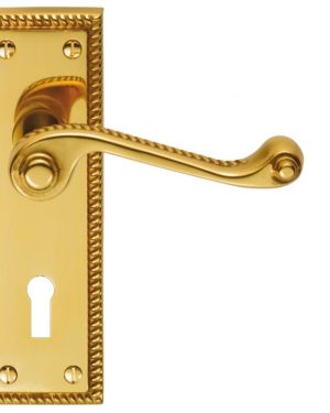 Georgian Polished Brass Door Handles (sold in pairs)