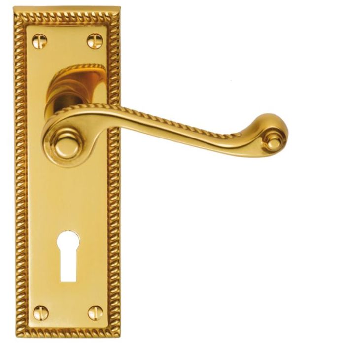 Georgian Polished Brass Door Handles (sold in pairs)