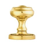 Mushroom Concealed Fix Mortice Door Knob, Polished Brass  (sold in pairs)
