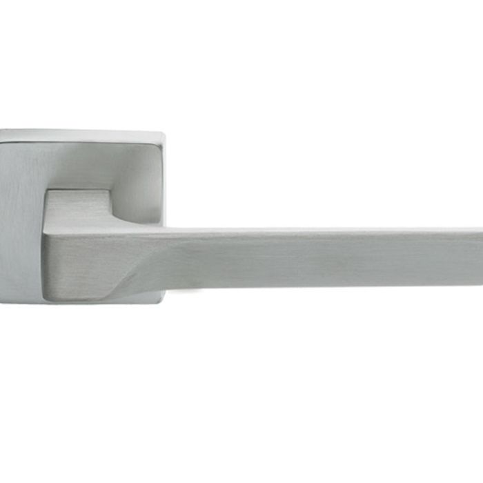 Manital Flash Door Handles On Square Rose, Satin Chrome (sold in pairs)