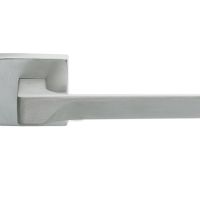 Manital Flash Door Handles On Square Rose, Satin Chrome (sold in pairs)