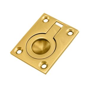 Flush Ring Pull (38mm x 50mm OR 49mm x 63mm), Polished Brass