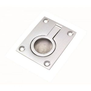 Flush Ring Pull (38mm x 50mm OR 49mm x 63mm), Satin Chrome